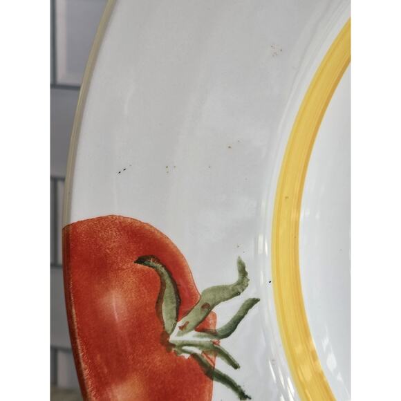 Crate & Barrel White Vegetable Serving Bowl/Judith Moss Kruger Italy 13½" GUC - Picture 11 of 14